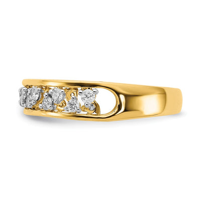 14K Polished Diamond Band