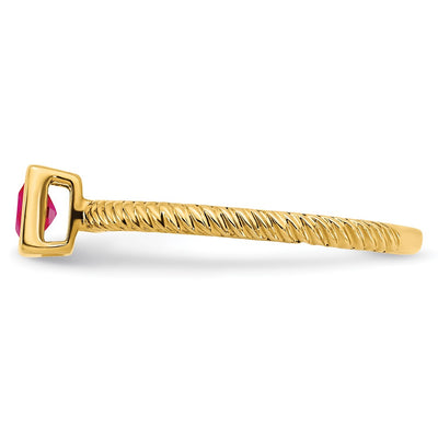 14K Square Bezel Ruby Ring