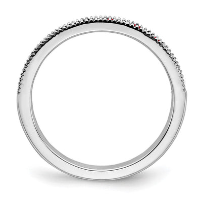 14K White Gold Ruby and Diamond Band