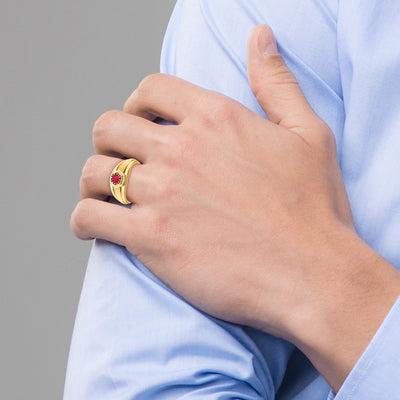 14K Ruby Mens Ring