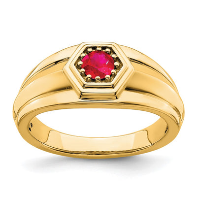 14K Ruby Mens Ring