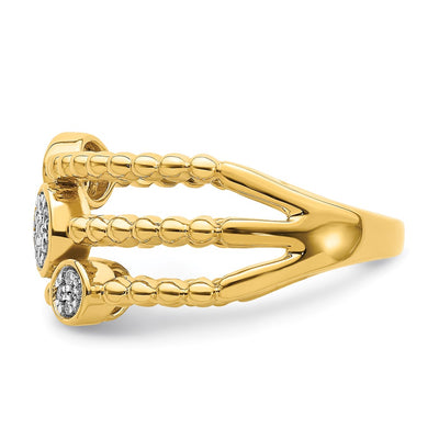 14K Polished Pavé Circles Multi-band Diamond Ring