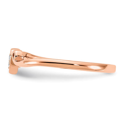 14K Rose Gold Polished Heart Diamond Ring