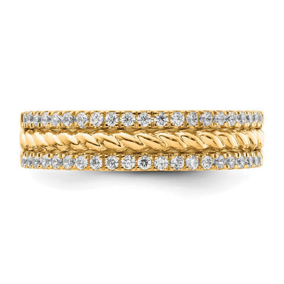 14K Polished Diamond Fashion Ring