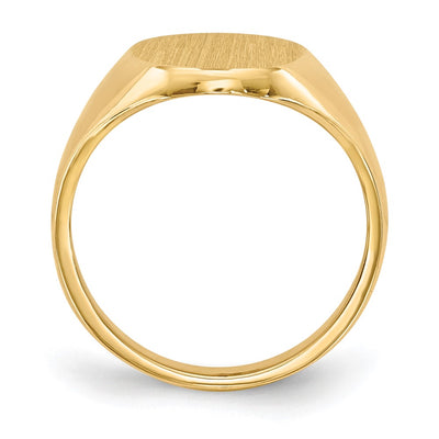 14K White Gold 9.5x12.5mm Closed Back Signet Ring