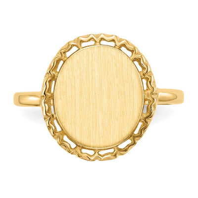 14K 11.0x12.5mm Open Back Signet Ring