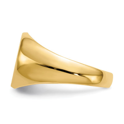 14K 13.5x12.5mm Closed Back Mens Signet Ring