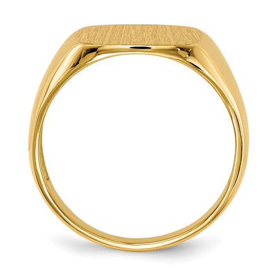 14K 13.5x15.0mm Open Back Mens Signet Ring