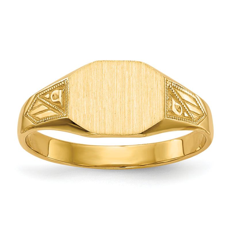 14k 8.5x7. Closed Back Signet Ring