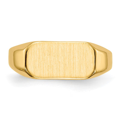 14K 12.0x6.5mm Closed Back Childs Signet Ring