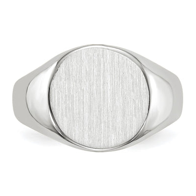 14K White Gold 10.5x10.5mm Closed Back Signet Ring