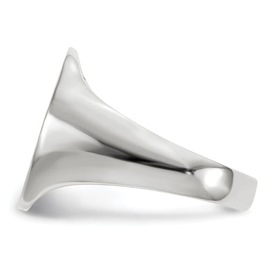 14K White Gold 15.0x18.5mm Closed Back Mens Signet Ring