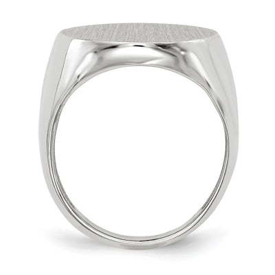 14K White Gold 17.0x20.5mm Closed Back Mens Signet Ring