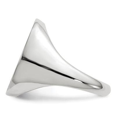 14K White Gold 17.0x20.5mm Closed Back Mens Signet Ring