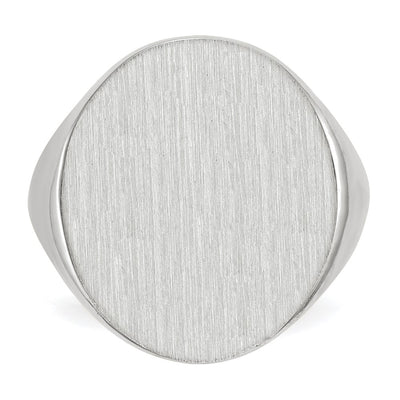 14K White Gold 17.0x20.5mm Closed Back Mens Signet Ring