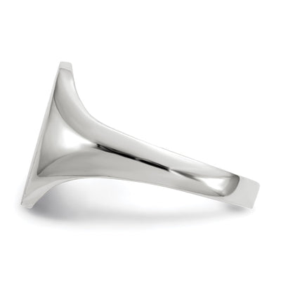 14K White Gold 8.0x11.5mm Open Back Signet Ring
