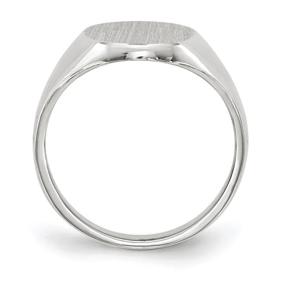 14K White Gold 8.0x11.5mm Closed Back Signet Ring