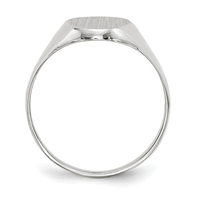 14K White Gold 9.0x14.0mm Closed Back Signet Ring