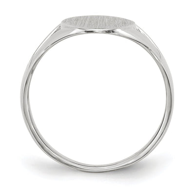 14K White Gold 9.0x17.0mm Closed Back Signet Ring