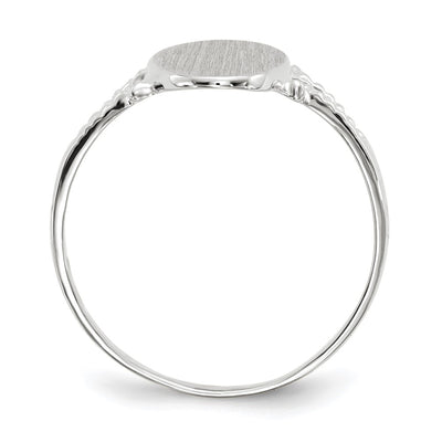 14K White Gold 8.5x13.5mm Closed Back Signet Ring