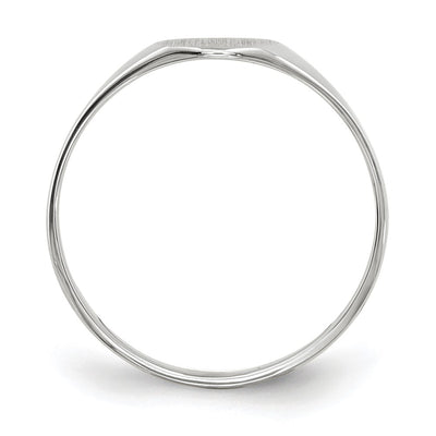 14K White Gold 6.5x7.5mm Closed Back Signet Ring