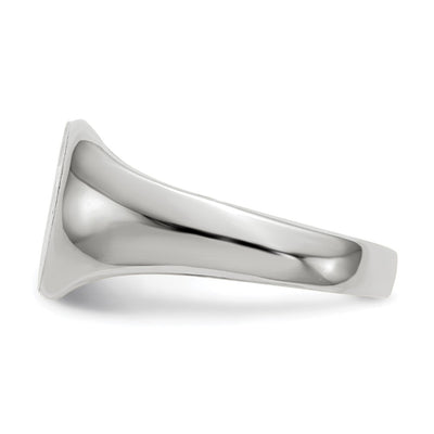 14K White Gold 8.5x8.0mm Closed Back Child's Signet Ring