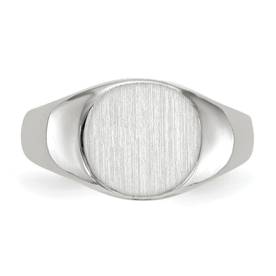14K White Gold 8.5x8.0mm Closed Back Child's Signet Ring