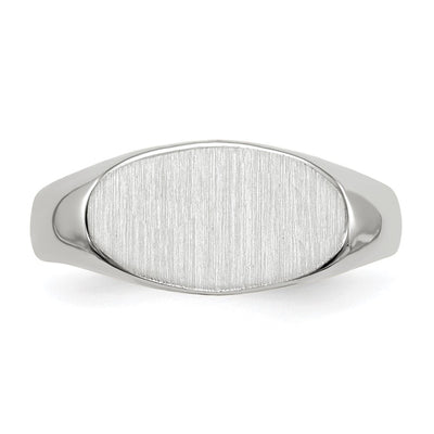 14K White Gold 13.5x7.5mm Closed Back Signet Ring