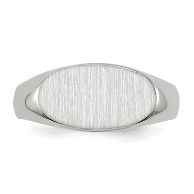 14K White Gold 13.5x7.5mm Open Back Signet Ring