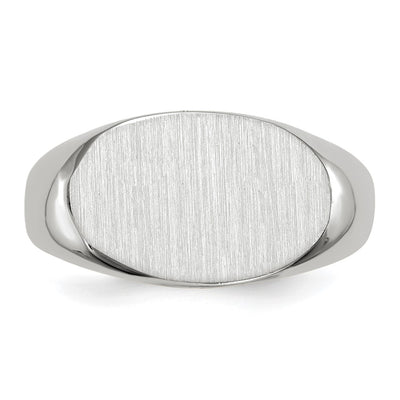 14K White Gold 15.0x9.5mm Open Back Signet Ring