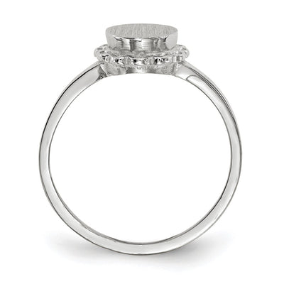 14K White Gold 6.5x7.0mm Open Back Signet Ring