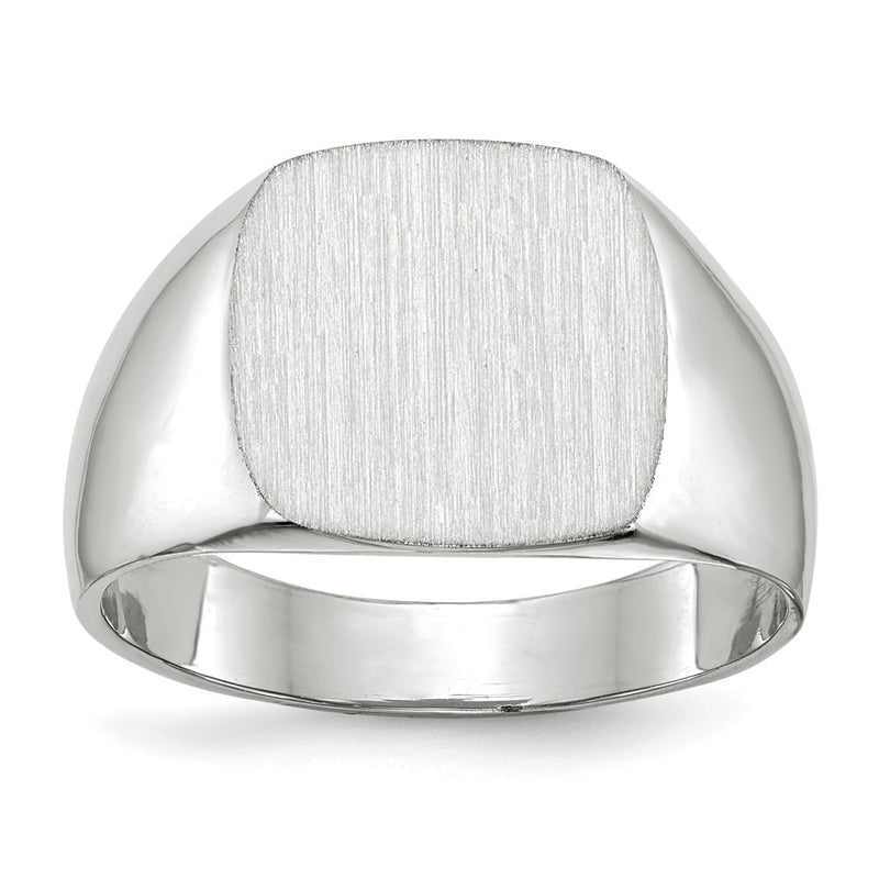 14K white gold signet ring