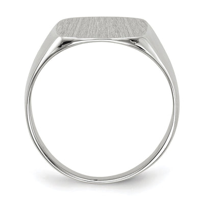 14K White Gold 13.5x14.5mm Closed Back Men's Signet Ring