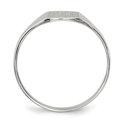 14K White Gold 7.0x8.5mm Closed Back Signet Ring