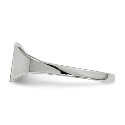 14K White Gold 7.0x8.5mm Closed Back Signet Ring