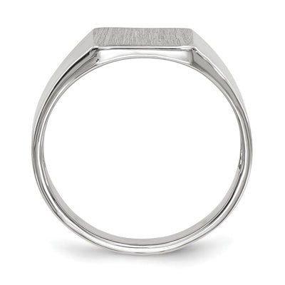 14K White Gold 8.5x9.5mm Closed Back Signet Ring