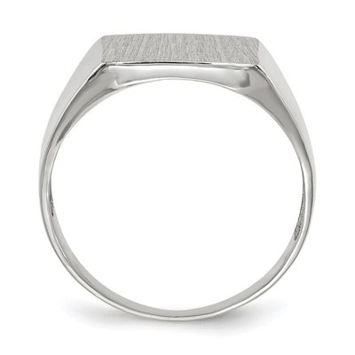 14K White Gold 13.0x13.0mm Closed Back Signet Ring