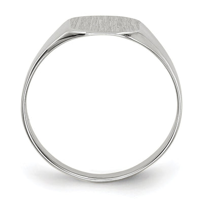 14K White Gold 8.5x8.5mm Closed Back Signet Ring