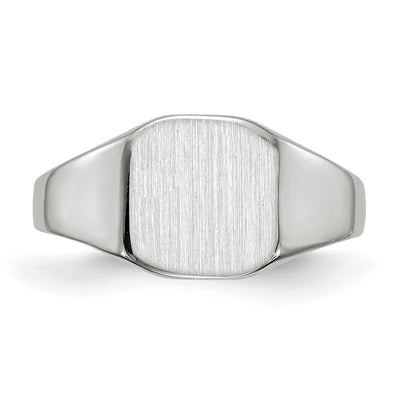 14K White Gold 8.5x8.5mm Closed Back Signet Ring