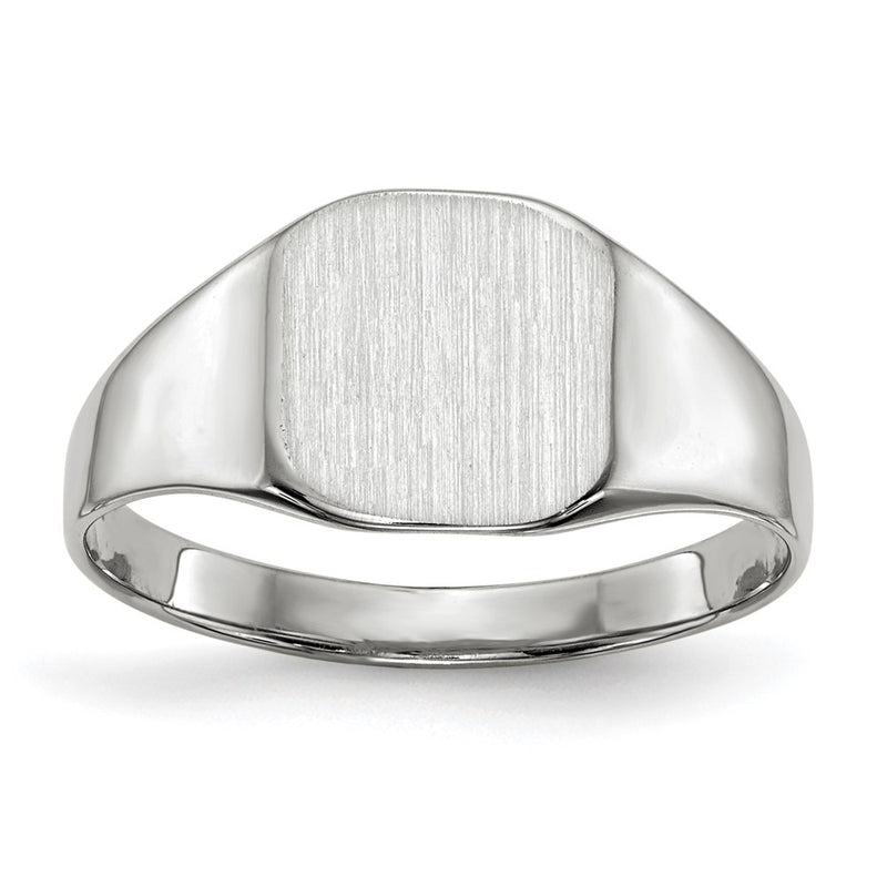 14K white gold signet ring