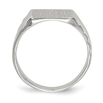 14K White Gold 9.0x10.0mm Closed Back Signet Ring