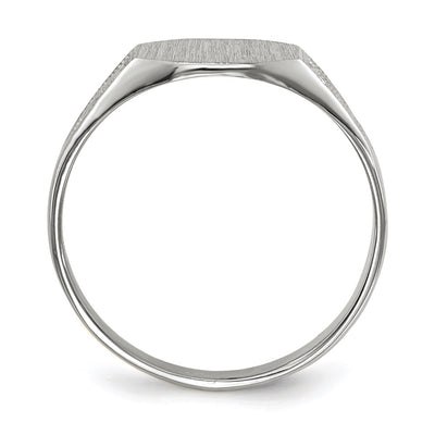 14K White Gold 9.0x7.0mm Closed Back Signet Ring