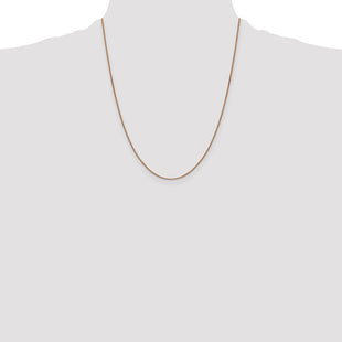 14K Rose Gold Box Link with Lobster Clasp Chain (Style RSC2-22)