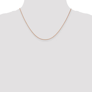 14K Rose Gold Diamond-cut Cable with Lobster Clasp Chain (Style RSC21-18)