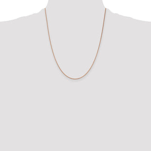 14K Rose Gold Diamond-cut Cable with Lobster Clasp Chain (Style RSC21-22)