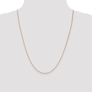 14K Rose Gold Diamond-cut Cable with Lobster Clasp Chain (Style RSC21-24)