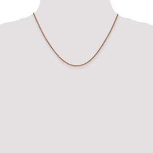 14K Rose Gold Diamond-cut Spiga with Lobster Clasp Chain (Style RSC23-18)