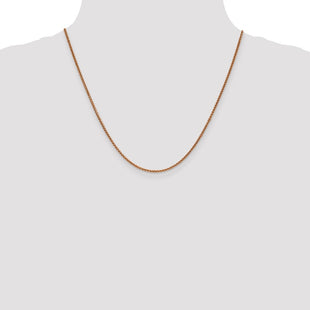 14K Rose Gold Diamond-cut Spiga with Lobster Clasp Chain (Style RSC23-20)