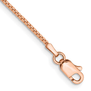 14K Rose Gold Box Link with Lobster Clasp Bracelet (Style RSC3-7)