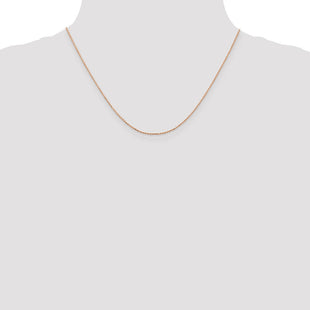 14K Rose Gold Diamond-cut Cable with Lobster Clasp Chain (Style RSC32-18)